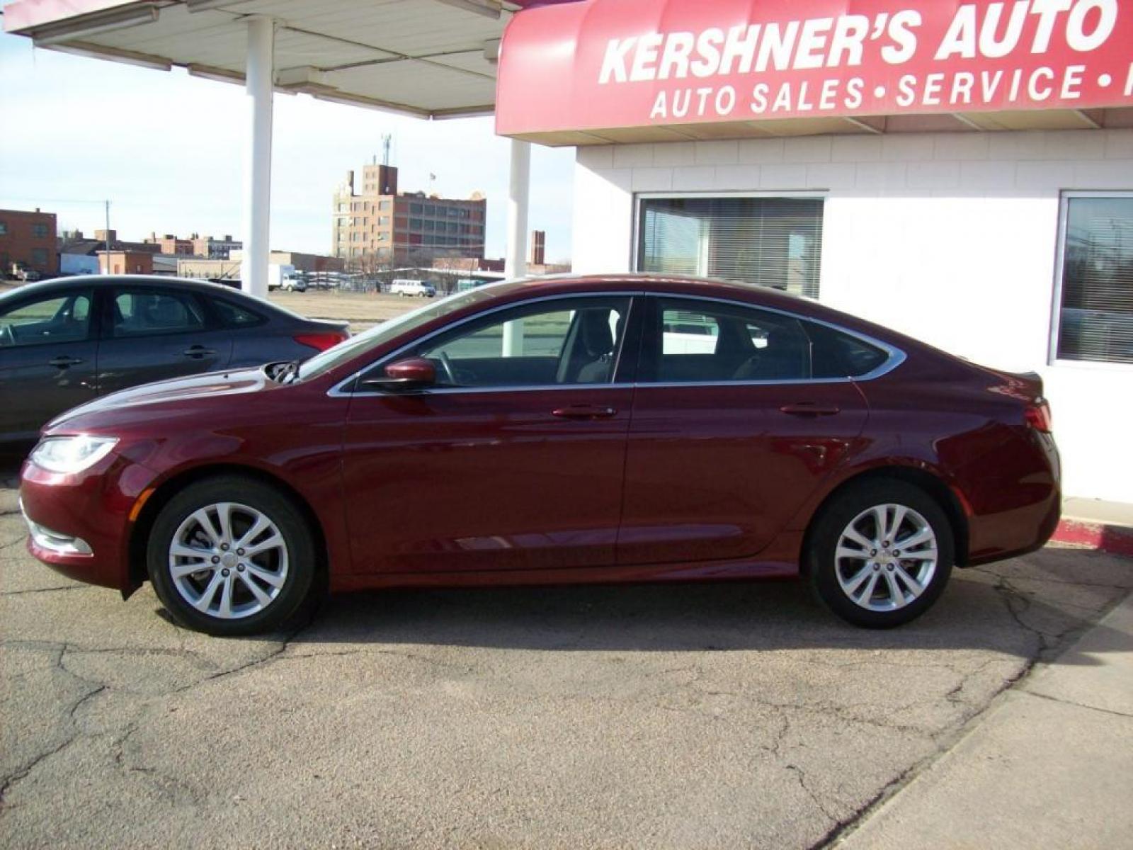 2015 Red /Graphite Grey Chrysler 200 Limited (1C3CCCAB7FN) with an L4, 2.4L engine, Automatic transmission, located at 220 West South St., Hastings, NE, 68901, (402) 461-3161, 40.582653, -98.383919 - 4 Cyl. Sunroof, Alloy Wheels, Back-up Camera, 48,xxx Miles - Photo #1